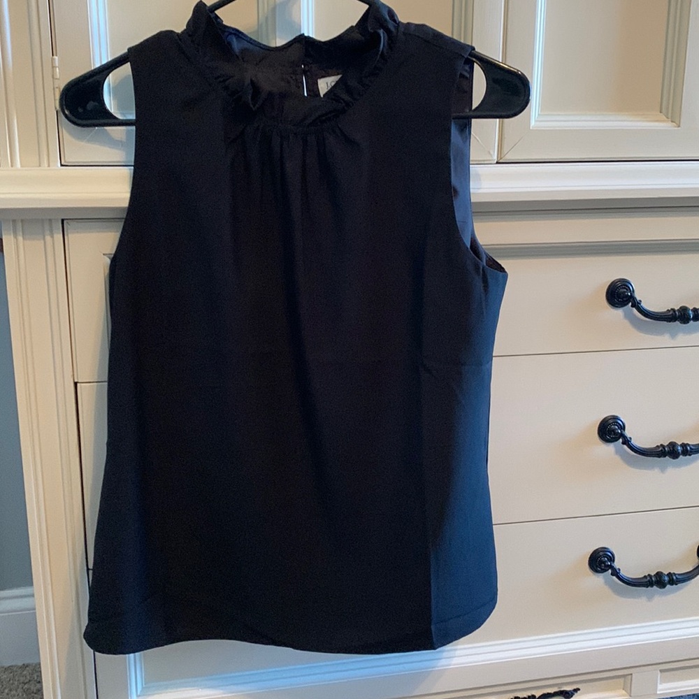 J. Crew ruffle-neck sleeveless lined top